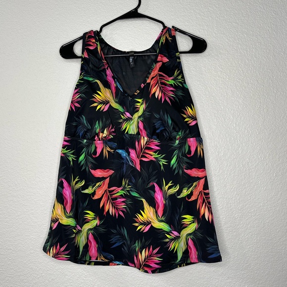 Torrid Tropical Wireless Racerback Tankini Top Size 2X Beach Color - Picture 3 of 5